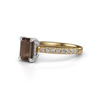 Image of Engagement ring saskia eme 1<br/>585 gold<br/>Smokey quartz 7x5 mm