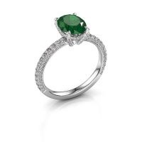 Image of Engagement ring saskia 2 ovl<br/>950 platinum<br/>Emerald 9x7 mm