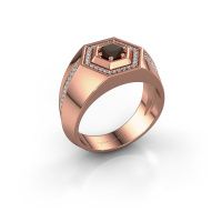 Image of Men's ring sjoerd<br/>585 rose gold<br/>Smokey quartz 4.7 mm