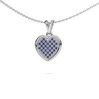 Image of Necklace Aline 585 white gold sapphire 1 mm