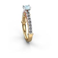 Afbeelding van Verlovingsring Shaunda<br/>585 goud<br/>Aquamarijn 6.5 mm