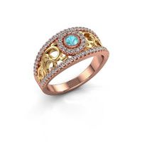 Image of Ring Lavona<br/>585 rose gold<br/>Blue topaz 3.4 mm