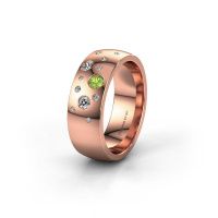 Image of Wedding ring WH0141L26BP<br/>585 rose gold ±7x2 mm<br/>Peridot