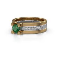 Image of Engagement ring Myrthe<br/>585 white gold<br/>Emerald 5 mm