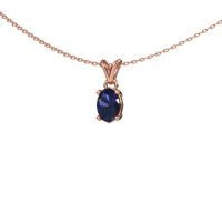 Image de Collier Lucy 1<br/>585 or rose<br/>Saphir 7x5 mm