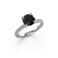 Image of Engagement Ring Crystal Rnd 2<br/>950 platinum<br/>Black Diamond 2.13 Crt