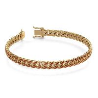 Image of Cuban bracelet ±0.31 in gold ruby