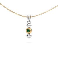 Image of Necklace Lily 585 white gold emerald 2 mm