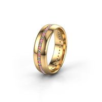 Image of Wedding ring WH0203L36AP<br/>585 gold ±6x1.7 mm<br/>Pink sapphire