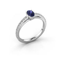 Bild von Verlobungsring haley ovl 2<br/>585 Weißgold<br/>Saphir 6x4 mm