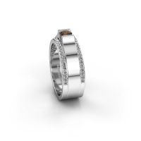 Image of Men's ring Danillo<br/>585 white gold<br/>Smokey quartz 4.2 mm