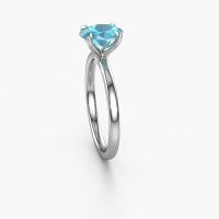 Image of Engagement Ring Crystal Ovl 1<br/>950 platinum<br/>Blue topaz 8x6 mm