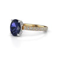 Image of Engagement ring saskia 2 ovl<br/>585 gold<br/>Sapphire 9x7 mm