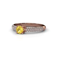 Image of Ring Marjan<br/>585 rose gold<br/>Yellow sapphire 4.2 mm