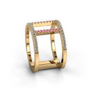 Afbeelding van Ring Amee 585 goud roze saffier 1.2 mm