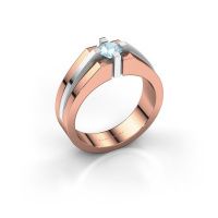 Image of Men's ring kiro<br/>585 rose gold<br/>Aquamarine 5 mm