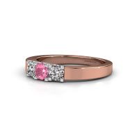 Afbeelding van Ring selina 1<br/>585 rosé goud<br/>Roze saffier 3.7 mm