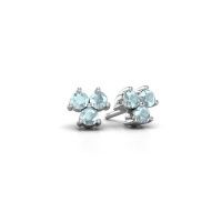 Image of Stud earrings Shirlee 950 platinum aquamarine 3 mm