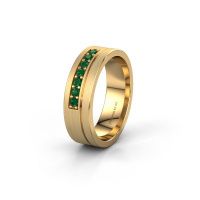 Afbeelding van Trouwring WH0312L16AM 585 goud smaragd ±6x1.7 mm