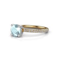 Image of Engagement ring saskia rnd 2<br/>585 gold<br/>Aquamarine 6.5 mm
