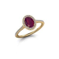 Image of Engagement ring seline ovl 2<br/>585 gold<br/>Rhodolite 7x5 mm
