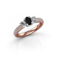 Image of Engagement Ring Marielle Ovl<br/>585 rose gold<br/>Black diamond 1.45 crt