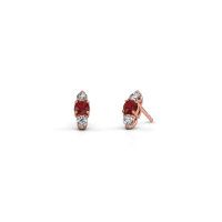 Image of Earrings Amie 585 rose gold ruby 4 mm