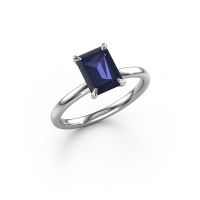 Image of Engagement Ring Crystal Eme 1<br/>950 platinum<br/>Sapphire 8x6 mm