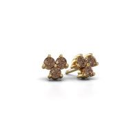 Image of Stud earrings Shirlee 585 gold brown diamond 0.60 crt
