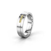 Image of Wedding ring WH0307L15AP<br/>950 platinum ±5x1.7 mm<br/>Yellow sapphire