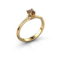 Image de Bague de fiançailles Isa 1 585 or jaune diamant brun 0.25 crt