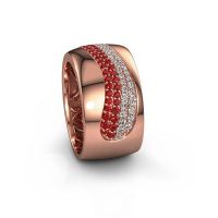 Afbeelding van Ring Ria 585 rosé goud robijn 1 mm