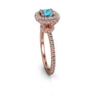 Image of Engagement ring Talitha CUS 585 rose gold blue topaz 5 mm