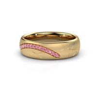 Image of Wedding ring WH2060L36CM<br/>585 gold ±6x2.2 mm<br/>Pink sapphire