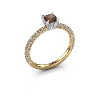 Image of Engagement ring saskia 2 cus<br/>585 gold<br/>Smokey quartz 4.5 mm