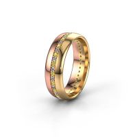 Image of Wedding ring WH0203L36AP<br/>585 rose gold ±6x1.7 mm<br/>Yellow sapphire