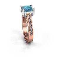 Afbeelding van Verlovings ring Feline<br/>585 rosé goud<br/>Blauw topaas 6.5 mm