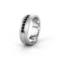 Image of Wedding ring WH0312L16AM<br/>950 platinum ±6x1.7 mm<br/>Black diamond