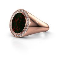 Image of Signet ring hilda 2<br/>585 rose gold<br/>Bloodstone 12x10 mm