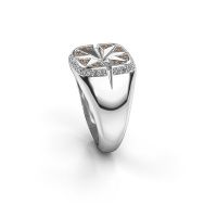Afbeelding van Heren ring Ravi<br/>585 witgoud<br/>Bruine diamant 0.35 crt