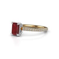 Image of Engagement ring saskia eme 2<br/>585 gold<br/>Ruby 6.5x4.5 mm