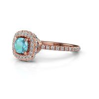 Image of Engagement ring Talitha CUS 585 rose gold blue topaz 5 mm