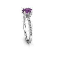 Image of Engagement ring saskia 1 ovl<br/>950 platinum<br/>Amethyst 7x5 mm