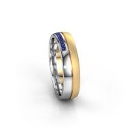 Image of Wedding ring WH0209L25APM<br/>585 gold ±5x1.7 mm<br/>Sapphire