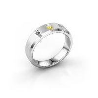Image of Men's ring justin<br/>950 platinum<br/>Yellow sapphire 2.5 mm