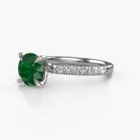 Image of Engagement Ring Crystal Rnd 2<br/>950 platinum<br/>Emerald 7.3 Mm