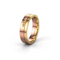 Image of Wedding ring WH0307L15AP<br/>585 rose gold ±5x1.7 mm<br/>Yellow sapphire