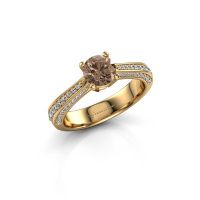 Image of Engagement ring Ruby rnd 585 gold brown diamond 0.70 crt