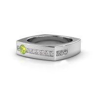 Image of Men's ring arend<br/>950 platinum<br/>peridot 3.8 mm
