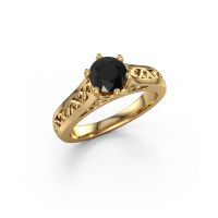 Afbeelding van Verlovingsring Shan<br/>585 goud<br/>Zwarte diamant 0.96 crt